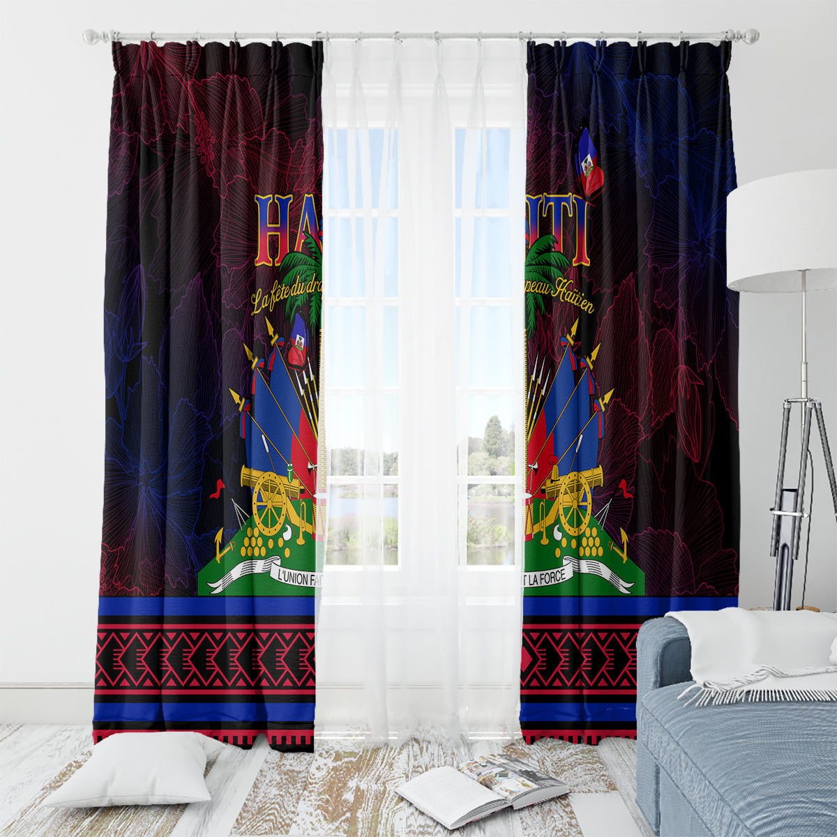 Haitian Flag Day Window Curtain La fete du drapeau Haitien - Wonder Print Shop