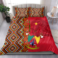 Cameroon National Day Bedding Set Cameroun Coat Of Arms Ankara Pattern - Wonder Print Shop