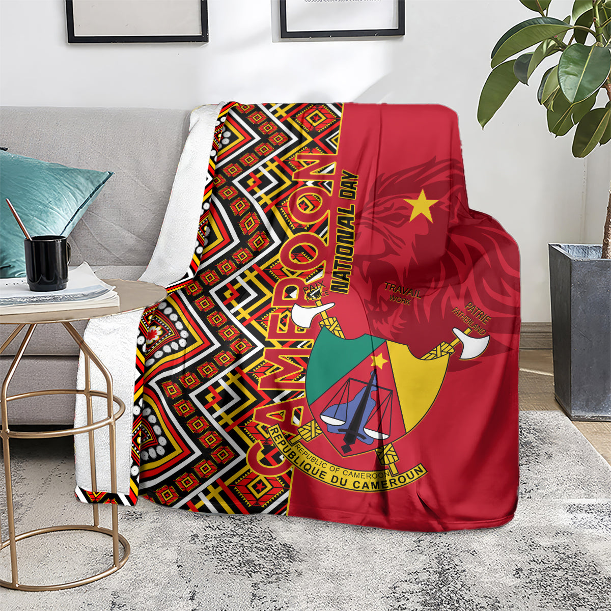 Cameroon National Day Blanket Cameroun Coat Of Arms Ankara Pattern