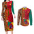 Cameroon National Day Couples Matching Long Sleeve Bodycon Dress and Long Sleeve Button Shirt Cameroun Coat Of Arms Ankara Pattern - Wonder Print Shop
