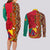 Cameroon National Day Couples Matching Long Sleeve Bodycon Dress and Long Sleeve Button Shirt Cameroun Coat Of Arms Ankara Pattern
