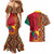 Cameroon National Day Couples Matching Mermaid Dress and Hawaiian Shirt Cameroun Coat Of Arms Ankara Pattern