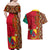 Cameroon National Day Couples Matching Off Shoulder Maxi Dress and Hawaiian Shirt Cameroun Coat Of Arms Ankara Pattern