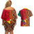 Cameroon National Day Couples Matching Off Shoulder Short Dress and Hawaiian Shirt Cameroun Coat Of Arms Ankara Pattern - Wonder Print Shop