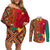 Cameroon National Day Couples Matching Off Shoulder Short Dress and Long Sleeve Button Shirt Cameroun Coat Of Arms Ankara Pattern