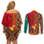 Cameroon National Day Couples Matching Off Shoulder Short Dress and Long Sleeve Button Shirt Cameroun Coat Of Arms Ankara Pattern