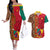 Cameroon National Day Couples Matching Off The Shoulder Long Sleeve Dress and Hawaiian Shirt Cameroun Coat Of Arms Ankara Pattern