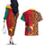 Cameroon National Day Couples Matching Off The Shoulder Long Sleeve Dress and Hawaiian Shirt Cameroun Coat Of Arms Ankara Pattern