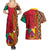 Cameroon National Day Couples Matching Summer Maxi Dress and Hawaiian Shirt Cameroun Coat Of Arms Ankara Pattern
