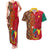 Cameroon National Day Couples Matching Tank Maxi Dress and Hawaiian Shirt Cameroun Coat Of Arms Ankara Pattern