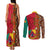 Cameroon National Day Couples Matching Tank Maxi Dress and Long Sleeve Button Shirt Cameroun Coat Of Arms Ankara Pattern - Wonder Print Shop