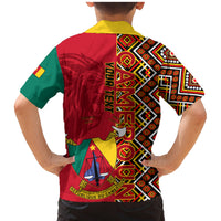 Cameroon National Day Family Matching Mermaid Dress and Hawaiian Shirt Cameroun Coat Of Arms Ankara Pattern - Wonder Print Shop