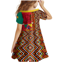 Cameroon National Day Family Matching Mermaid Dress and Hawaiian Shirt Cameroun Coat Of Arms Ankara Pattern - Wonder Print Shop