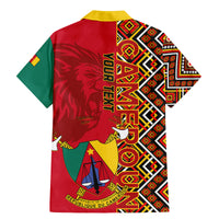 Cameroon National Day Family Matching Mermaid Dress and Hawaiian Shirt Cameroun Coat Of Arms Ankara Pattern - Wonder Print Shop