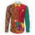 Cameroon National Day Family Matching Off Shoulder Long Sleeve Dress and Hawaiian Shirt Cameroun Coat Of Arms Ankara Pattern - Wonder Print Shop