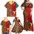 Cameroon National Day Family Matching Off Shoulder Maxi Dress and Hawaiian Shirt Cameroun Coat Of Arms Ankara Pattern