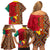 Cameroon National Day Family Matching Off Shoulder Short Dress and Hawaiian Shirt Cameroun Coat Of Arms Ankara Pattern