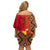 Cameroon National Day Family Matching Off Shoulder Short Dress and Hawaiian Shirt Cameroun Coat Of Arms Ankara Pattern - Wonder Print Shop
