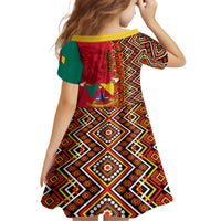 Cameroon National Day Family Matching Summer Maxi Dress and Hawaiian Shirt Cameroun Coat Of Arms Ankara Pattern - Wonder Print Shop