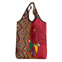 Cameroon National Day Grocery Bag Cameroun Coat Of Arms Ankara Pattern
