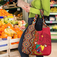 Cameroon National Day Grocery Bag Cameroun Coat Of Arms Ankara Pattern