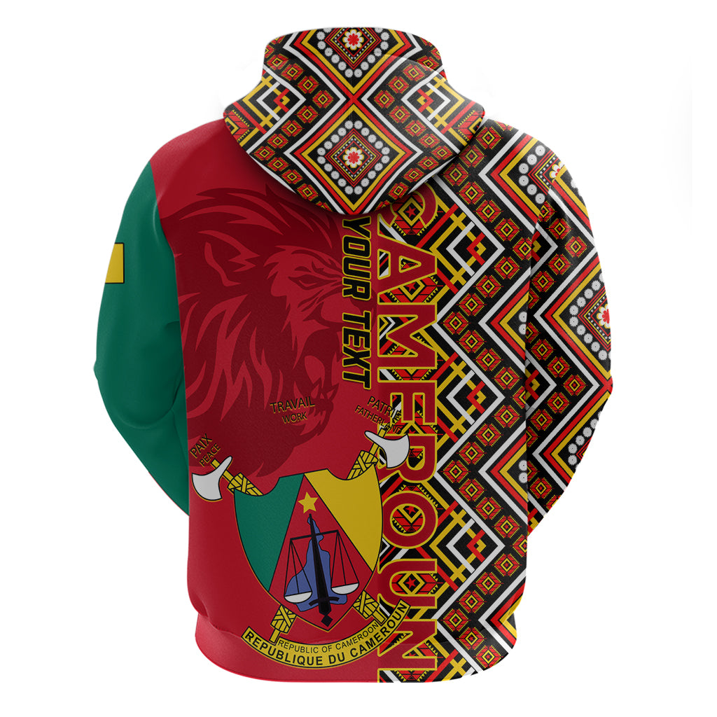 Cameroon National Day Hoodie Cameroun Coat Of Arms Ankara Pattern - Wonder Print Shop
