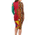 Cameroon National Day Long Sleeve Bodycon Dress Cameroun Coat Of Arms Ankara Pattern