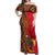 Cameroon National Day Off Shoulder Maxi Dress Cameroun Coat Of Arms Ankara Pattern