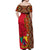 Cameroon National Day Off Shoulder Maxi Dress Cameroun Coat Of Arms Ankara Pattern