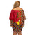 Cameroon National Day Off Shoulder Short Dress Cameroun Coat Of Arms Ankara Pattern