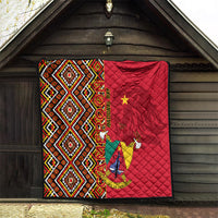 Cameroon National Day Quilt Cameroun Coat Of Arms Ankara Pattern - Wonder Print Shop