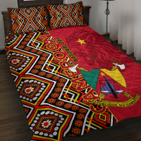 Cameroon National Day Quilt Bed Set Cameroun Coat Of Arms Ankara Pattern - Wonder Print Shop