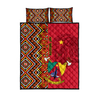 Cameroon National Day Quilt Bed Set Cameroun Coat Of Arms Ankara Pattern - Wonder Print Shop