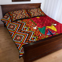 Cameroon National Day Quilt Bed Set Cameroun Coat Of Arms Ankara Pattern - Wonder Print Shop
