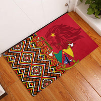 Cameroon National Day Rubber Doormat Cameroun Coat Of Arms Ankara Pattern - Wonder Print Shop