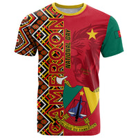 Cameroon National Day T Shirt Cameroun Coat Of Arms Ankara Pattern - Wonder Print Shop