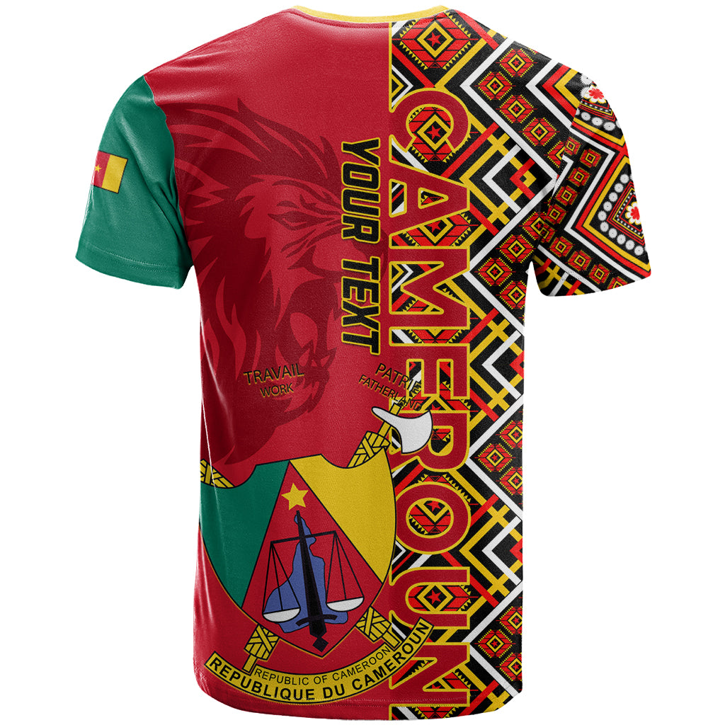 Cameroon National Day T Shirt Cameroun Coat Of Arms Ankara Pattern - Wonder Print Shop