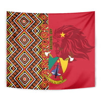 Cameroon National Day Tapestry Cameroun Coat Of Arms Ankara Pattern - Wonder Print Shop