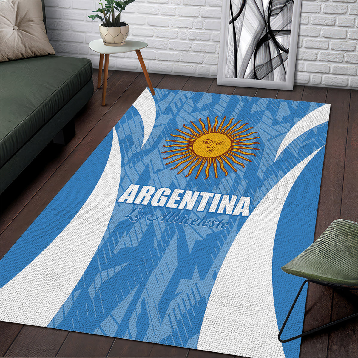 Argentina 2024 Area Rug Vamos La Albiceleste Campeon