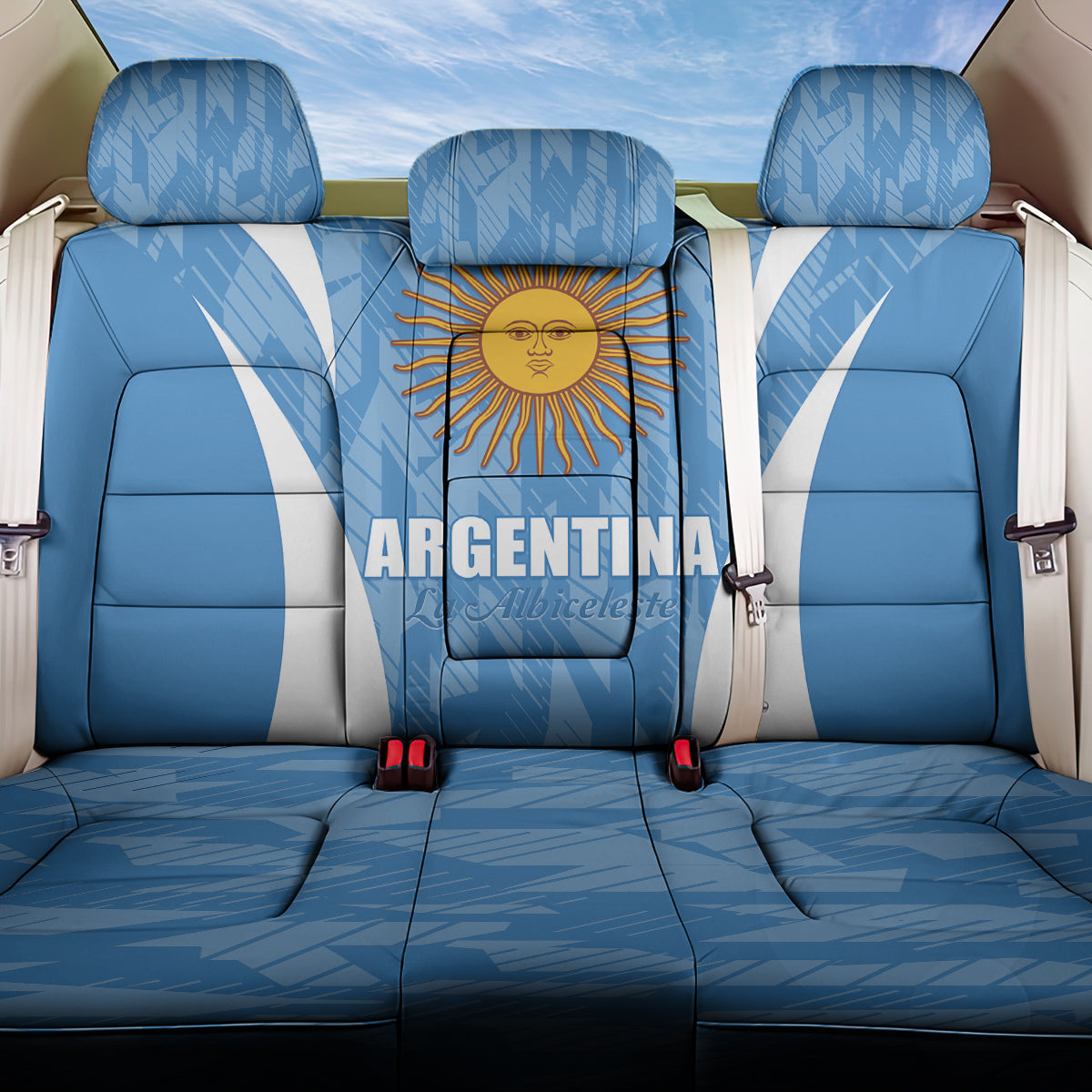 Argentina 2024 Back Car Seat Cover Vamos La Albiceleste Campeon - Wonder Print Shop