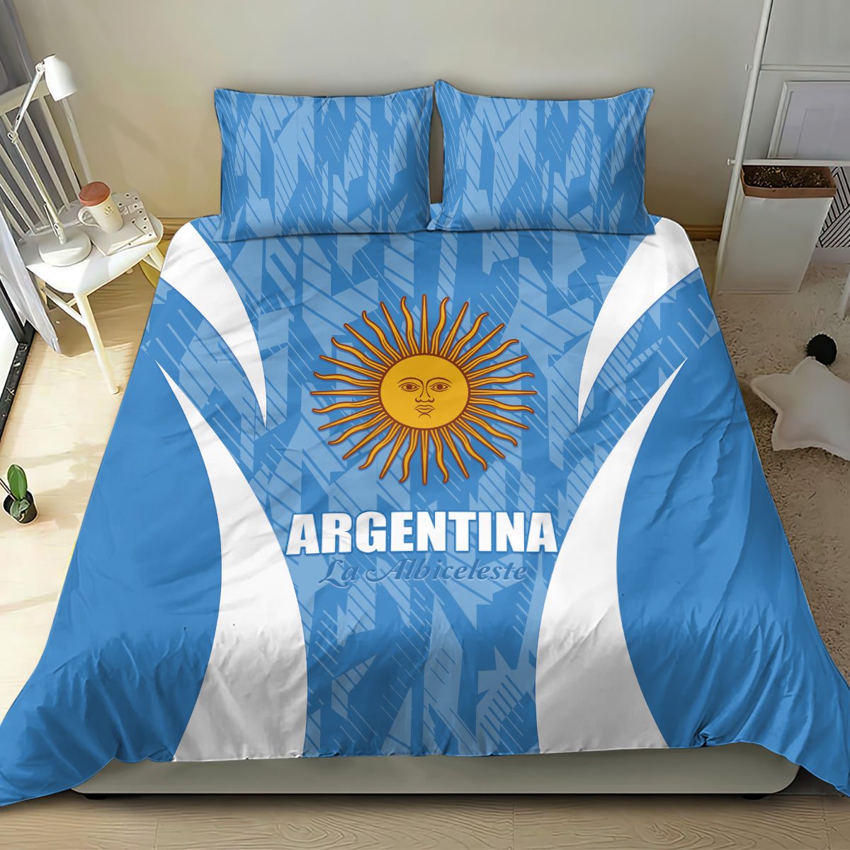 Argentina 2024 Bedding Set Vamos La Albiceleste Campeon - Wonder Print Shop