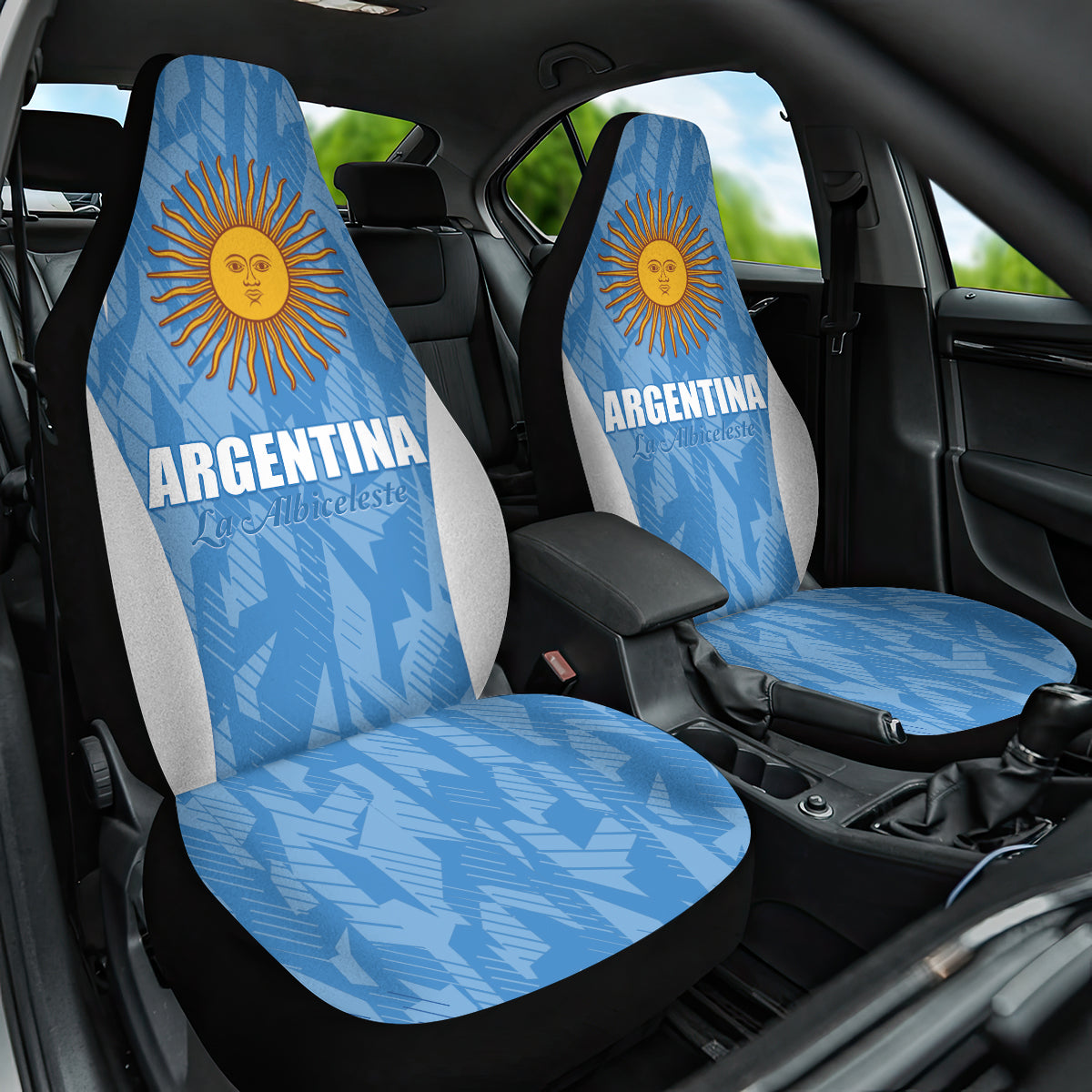 Argentina 2024 Car Seat Cover Vamos La Albiceleste Campeon - Wonder Print Shop