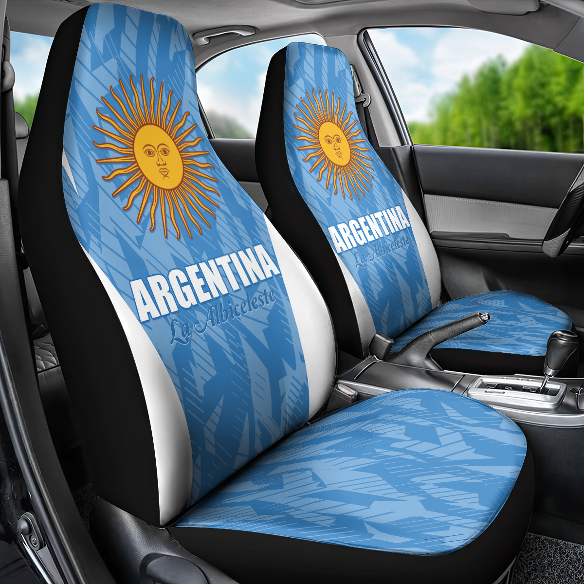Argentina 2024 Car Seat Cover Vamos La Albiceleste Campeon - Wonder Print Shop