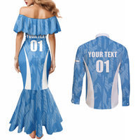 Personalized Argentina 2024 Couples Matching Mermaid Dress and Long Sleeve Button Shirt Vamos La Albiceleste Campeon