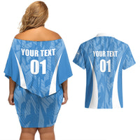 Personalized Argentina 2024 Couples Matching Off Shoulder Short Dress and Hawaiian Shirt Vamos La Albiceleste Campeon - Wonder Print Shop