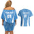 Personalized Argentina 2024 Couples Matching Off Shoulder Short Dress and Hawaiian Shirt Vamos La Albiceleste Campeon