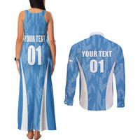 Personalized Argentina 2024 Couples Matching Tank Maxi Dress and Long Sleeve Button Shirt Vamos La Albiceleste Campeon - Wonder Print Shop