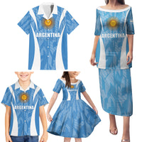 Personalized Argentina 2024 Family Matching Puletasi and Hawaiian Shirt Vamos La Albiceleste Campeon - Wonder Print Shop