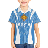 Personalized Argentina 2024 Family Matching Short Sleeve Bodycon Dress and Hawaiian Shirt Vamos La Albiceleste Campeon - Wonder Print Shop
