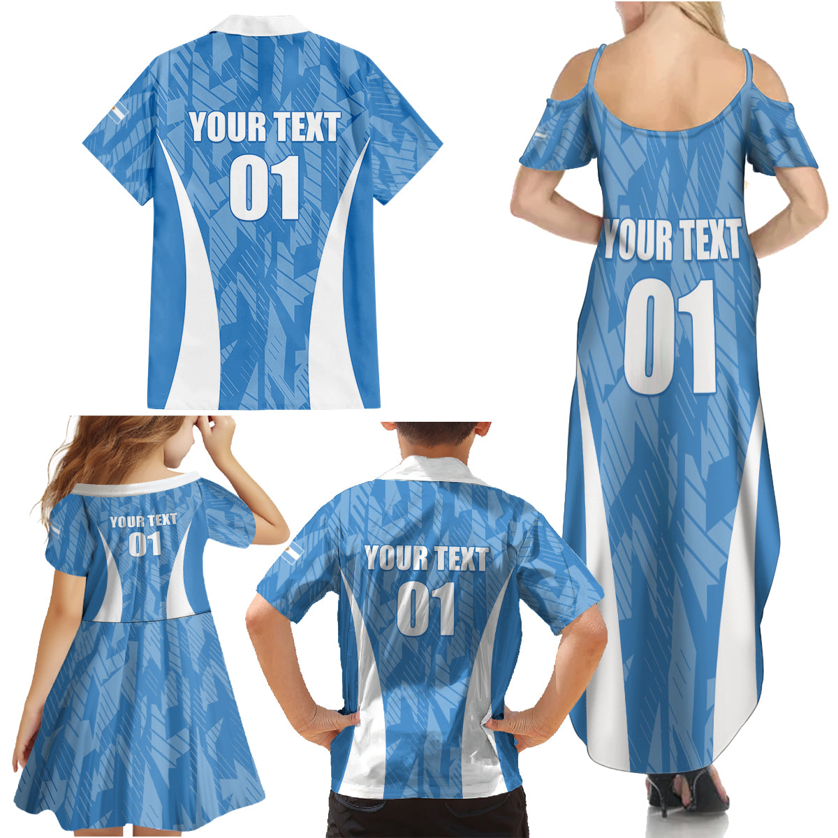 Personalized Argentina 2024 Family Matching Summer Maxi Dress and Hawaiian Shirt Vamos La Albiceleste Campeon - Wonder Print Shop